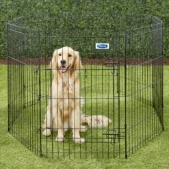 Petmate 8-Panel Wire Dog Exercise Pen With Door, Black 10 Petmate 8-Panel Wire Dog Exercise Pen With Door, Black -Pet Dog Supply Store 83970 PT7. AC SS1800 V1524079729