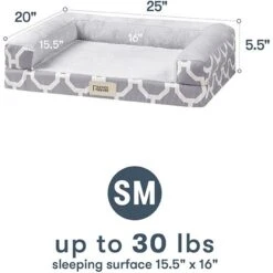 Friends Forever Harper Orthopedic Couch Bolster Sofa With Removable Cover Cat & Dog Bed, Grey -Pet Dog Supply Store 851342 PT6. AC SS1800 V1683835962