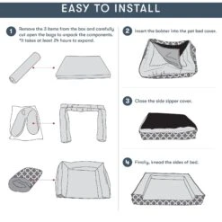 Friends Forever Harper Orthopedic Couch Bolster Sofa With Removable Cover Cat & Dog Bed, Grey -Pet Dog Supply Store 851342 PT7. AC SS1800 V1683835872