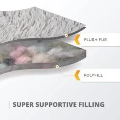 Friends Forever Luna Donut Faux Fur Cozy Cave Covered Dog Bed With Hooded Blanket -Pet Dog Supply Store 851382 PT5. AC SS1800 V1683834926