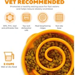 Outward Hound Fun Feeder Interactive Dog Bowl, Orange -Pet Dog Supply Store 85929 PT2. AC SS1800 V1694286770