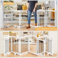 Yaheetech 6-Panel Foldable Wire Dog Gate -Pet Dog Supply Store 871606 PT5. AC SS1800 V1686078425