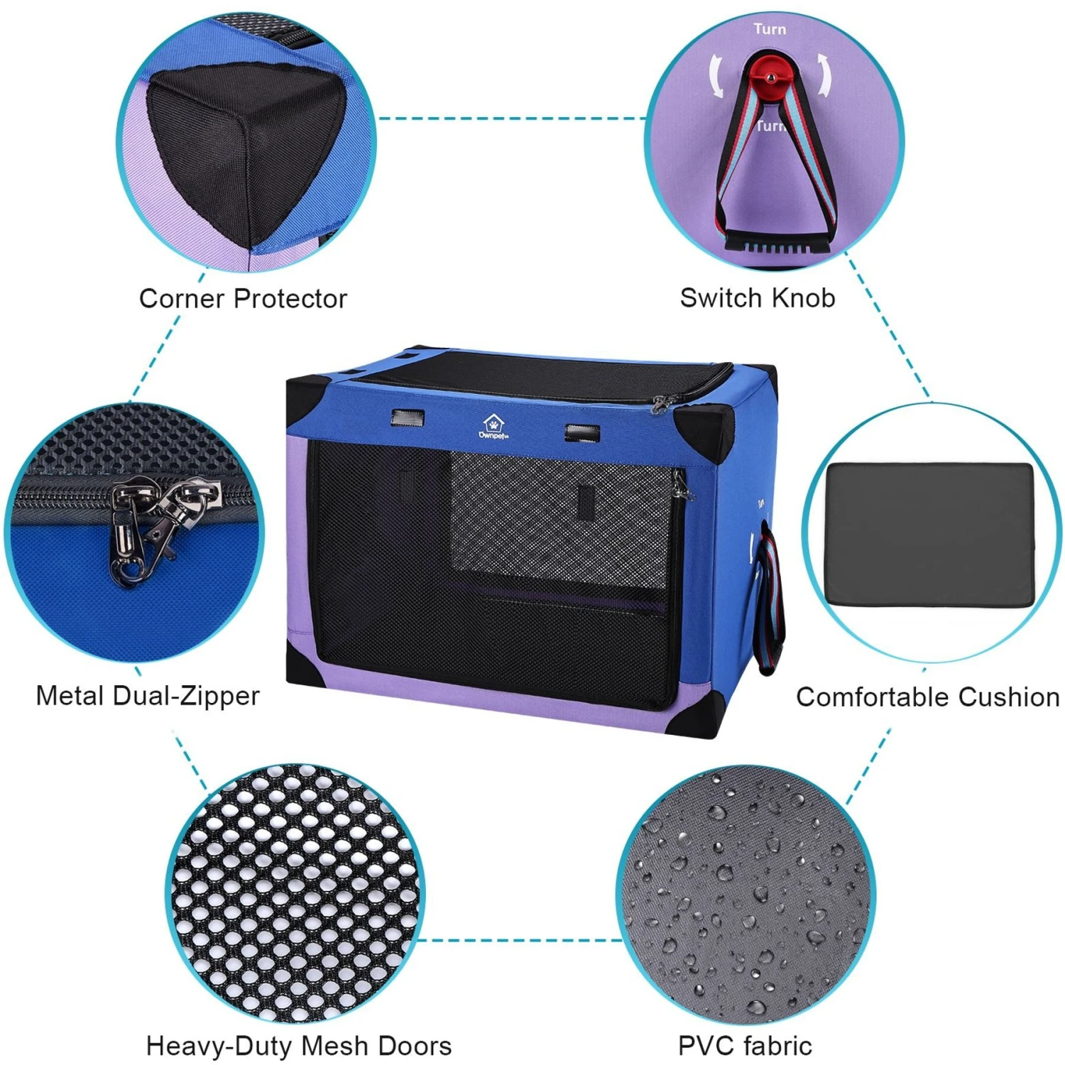 Ownpets 3 Door Collapsible Soft Dog & Cat Crate 4 Ownpets 3 Door Collapsible Soft Dog & Cat Crate - Image 2