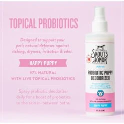 Skout's Honor Happy Puppy Probiotic Daily Use Cat & Dog Deodorizing Spray, 8-oz Bottle & Skout's Honor Dog, Cat & Small Pet Grooming Wipes, 80 Count -Pet Dog Supply Store 882566 PT3. AC SS1800 V1686083720