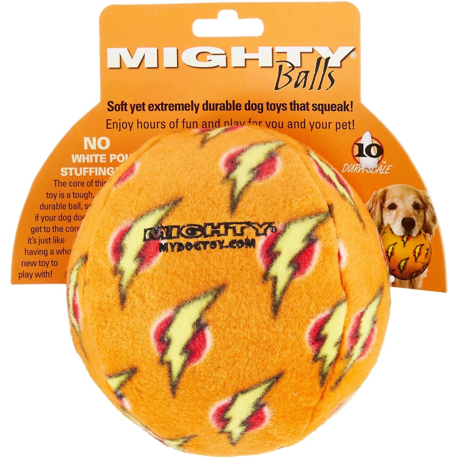 Mighty Squeaky Stuffing-Free Plush Ball Dog Toy 7 Mighty Squeaky Stuffing-Free Plush Ball Dog Toy - Image 5