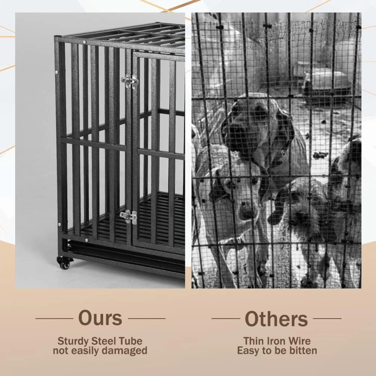 SMONTER Two Doors Heavy Duty Dog Crate 5 SMONTER Two Doors Heavy Duty Dog Crate - Image 3