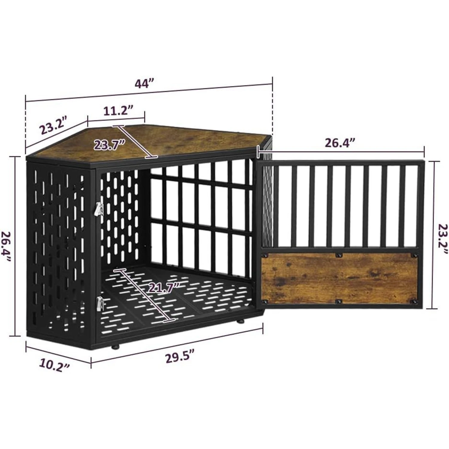 SMONTER Wooden Corner Crate Furniture Style Dog Kennel 8 SMONTER Wooden Corner Crate Furniture Style Dog Kennel - Image 6