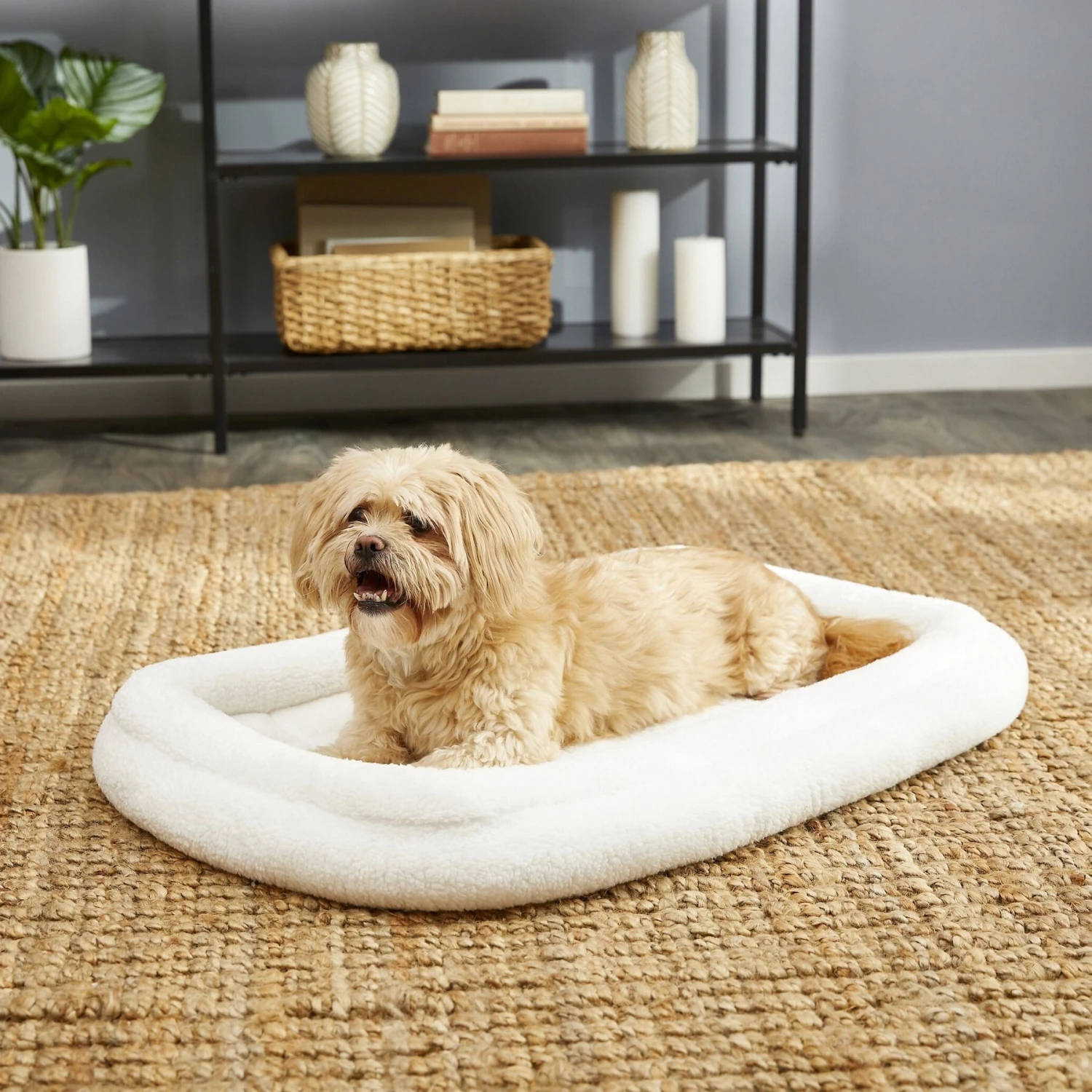 MidWest Quiet Time Deluxe Fleece Double Bolster Dog Crate Mat 3 MidWest Quiet Time Deluxe Fleece Double Bolster Dog Crate Mat