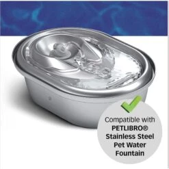 Petlibro Stainless Steel Dog & Cat Water Fountain, 2-L & Pet Standard PETLIBRO Model PLWF003 Stainless Steel Pet Water Fountain Replacement Filter & Replacement Pre-Filter Sponges, 67-oz, 12-pack -Pet Dog Supply Store 916606 PT8. AC SS1800 V1689883393