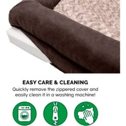 FurHaven Two-Tone Fur & Suede Orthopedic Cat & Dog Bed With Removable Cover -Pet Dog Supply Store 920006 PT8. AC SS1800 V1690921872