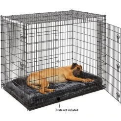 Frisco Heavy Duty Single Door Wire Dog Crate & MidWest Quiet Time Fleece Dog Crate Mat -Pet Dog Supply Store 933510 PT8. AC SS1800 V1692303357