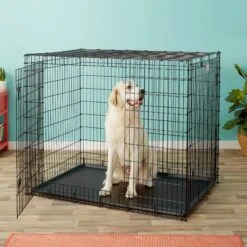 MidWest Solutions Series XX-Large Heavy Duty Double Door Wire Dog Crate, 54 Inch & MidWest Quiet Time Fleece Dog Crate Mat -Pet Dog Supply Store 939374 PT4. AC SS1800 V1691785952