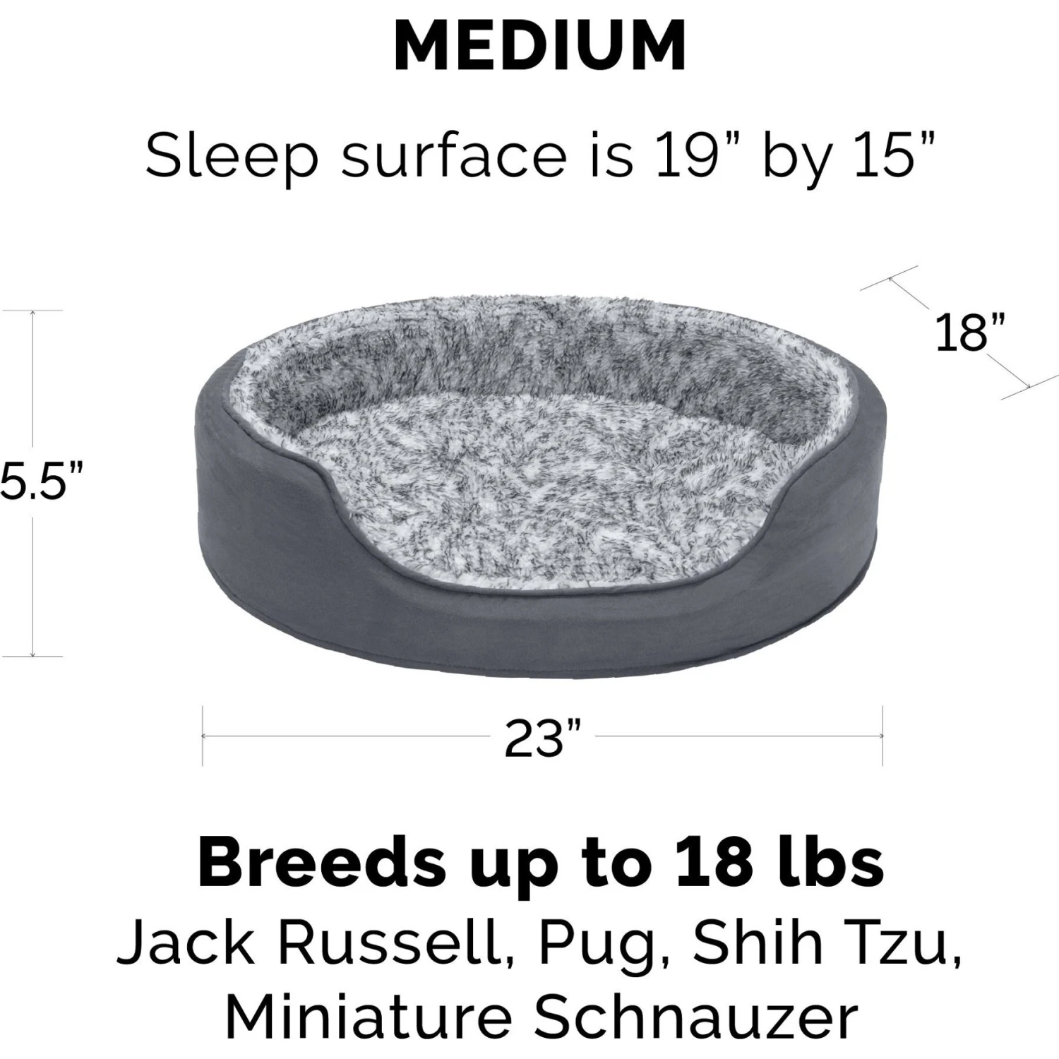FurHaven Pet Products Two-Tone Faux Fur & Suede Oval Dog & Cat Bed 5 FurHaven Pet Products Two-Tone Faux Fur & Suede Oval Dog & Cat Bed - Image 3