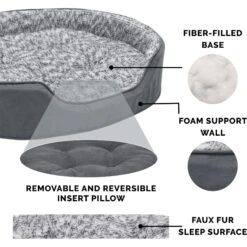 FurHaven Pet Products Two-Tone Faux Fur & Suede Oval Dog & Cat Bed 16 FurHaven Pet Products Two-Tone Faux Fur & Suede Oval Dog & Cat Bed -Pet Dog Supply Store 939614 PT5. AC SS1800 V1692110588