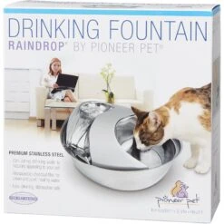 Pioneer Pet Stainless Steel Dog & Cat Fountain Raindrop Design & Pioneer Pet Replacement Filters For Ceramic & Stainless Steel Fountains -Pet Dog Supply Store 947454 PT2. AC SS1800 V1693600695