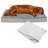 FurHaven NAP Ultra Plush Orthopedic Deluxe Cat & Dog Bed With Removable Cover & FurHaven Water-Resistant Cat & Dog Bed Mattress Liner
