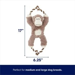 Frisco Monkey Plush With Rope Squeaky Dog Toy & Frisco Cow Plush With Inside Rope Squeaky Dog Toy -Pet Dog Supply Store 961998 PT2. AC SS1800 V1694784008