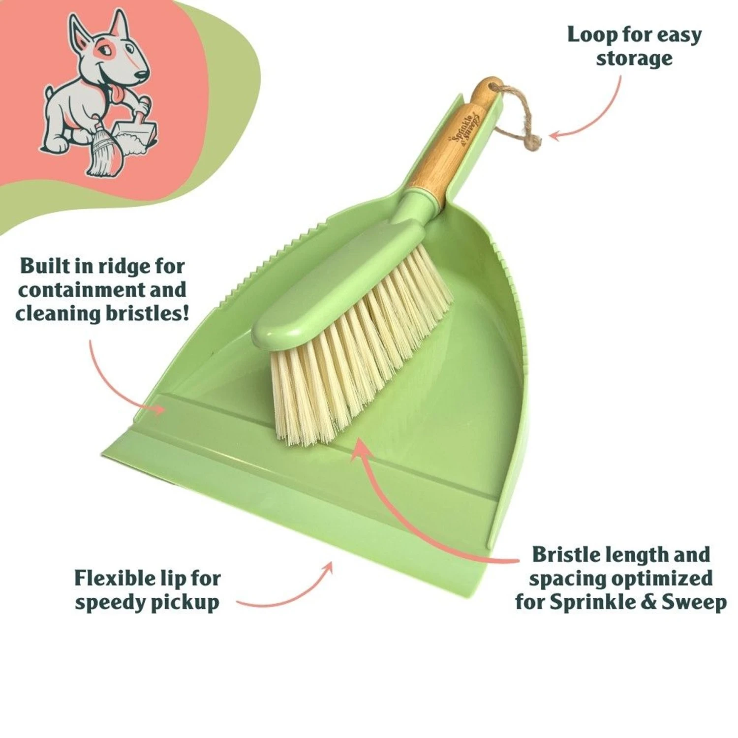 Sprinkle & Sweep Sweeper Kit Dustpan & Hand Broom Set 4 Sprinkle & Sweep Sweeper Kit Dustpan & Hand Broom Set - Image 2